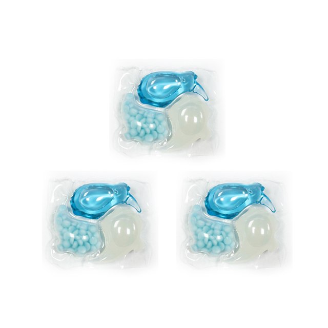 Three Cavity Powder Bead Binding Laundry Detergent Pods