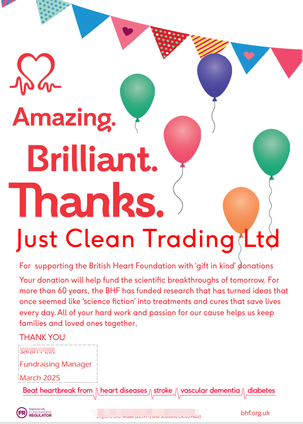 Just Clean Supports Vital Heart Research Through University Fundraisers
