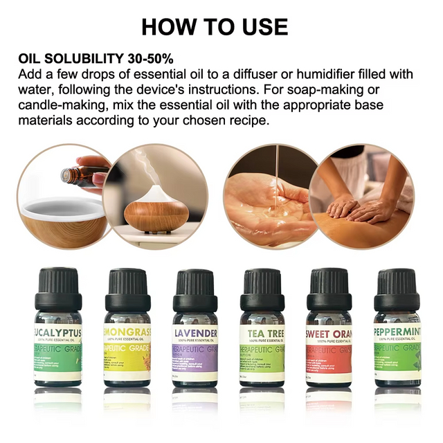  100% Pure Natural Essential Oil Set 